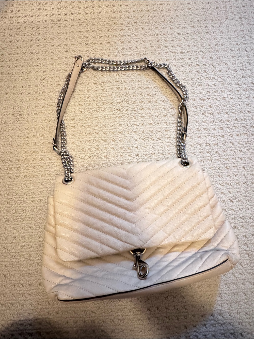 Rebecca Minkoff Quilted Shoulder Bag in beige